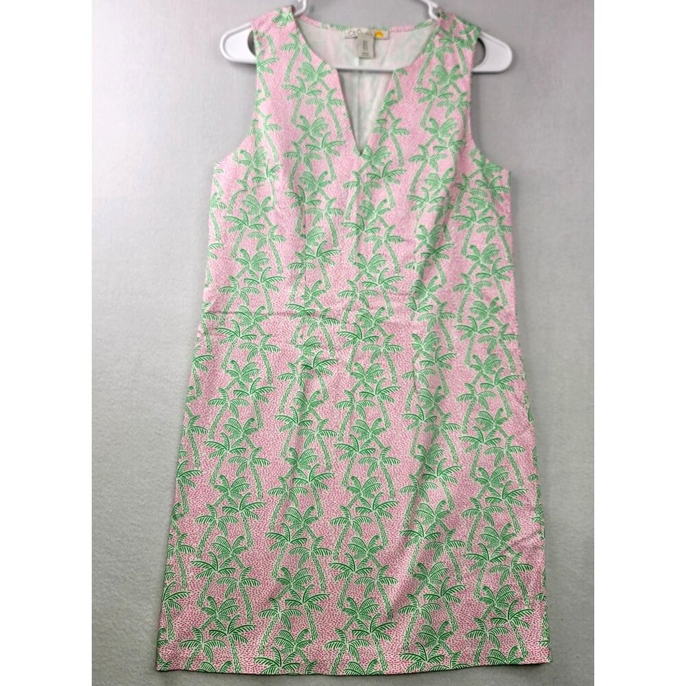 Tropical Sleeveless Sheath Dress 4 Pink Green Feminine Summer